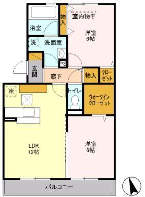 コモレビ大蔵G(2LDK/1階)の間取り写真