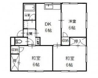 ロイヤル三千刈C(3DK/1階)の間取り写真