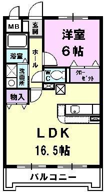 フォルシュ22(1LDK/3階)の間取り写真