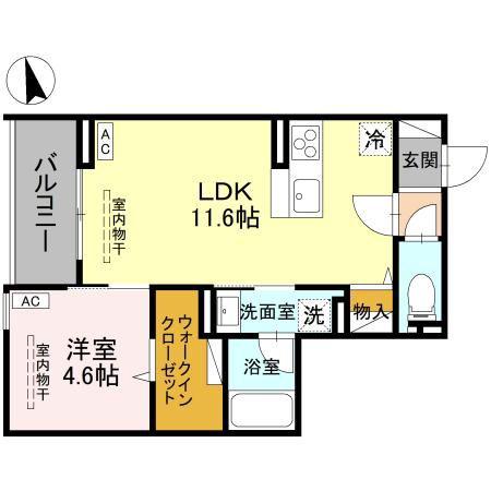 D-RADIANTE(1LDK/2階)の間取り写真