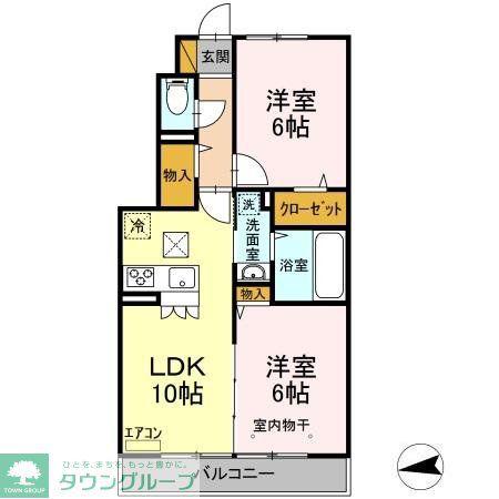 ピノラソ(2LDK/1階)の間取り写真