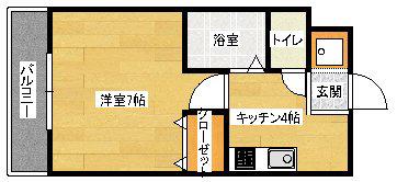 エトワール河地(1K/3階)の間取り写真