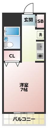 アインス中宮(ワンルーム/4階)の間取り写真