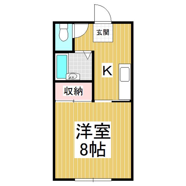 ハイツK(1K/2階)の間取り写真