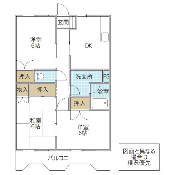 ケイセイグランドハイツ(3DK/2階)の間取り写真