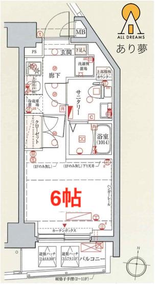 クレヴィスタ横浜新子安(1K/10階)の間取り写真