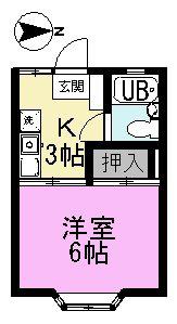 メゾン白岩III(1K/2階)の間取り写真