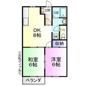 コーポルミエール(2DK/1階)の間取り写真