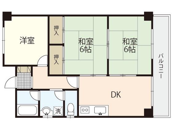 FUKUMI BLD(3DK/3階)の間取り写真