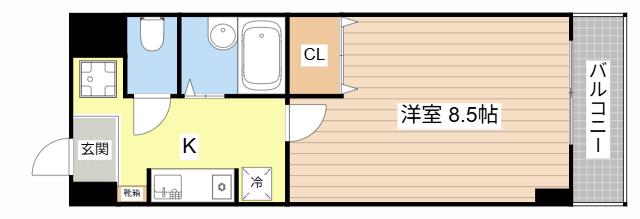 APEX FLAT(1K/5階)の間取り写真