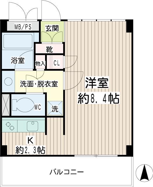 豊岡旭フーガ(1K/2階)の間取り写真