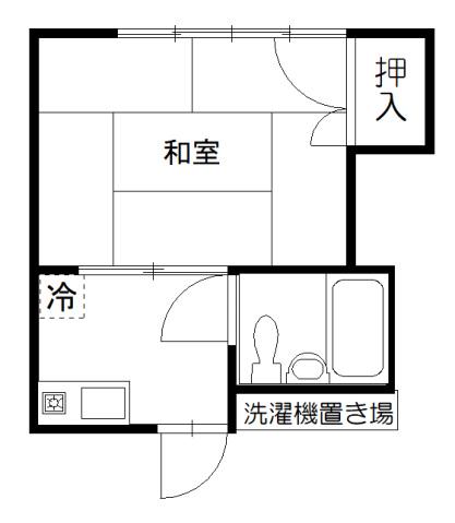 KURA(1K/2階)の間取り写真
