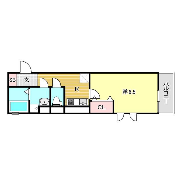 MONASO甲子園口(1K/3階)の間取り写真