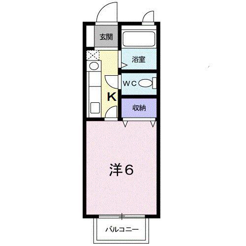 アヴニール柏井(1K/1階)の間取り写真