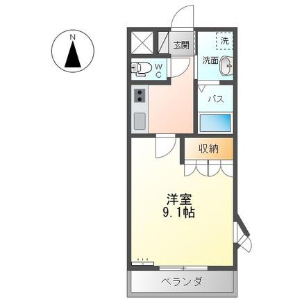 ドリームS(1K/2階)の間取り写真