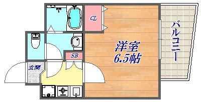 ラナップスクエア神戸県庁前(1K/4階)の間取り写真