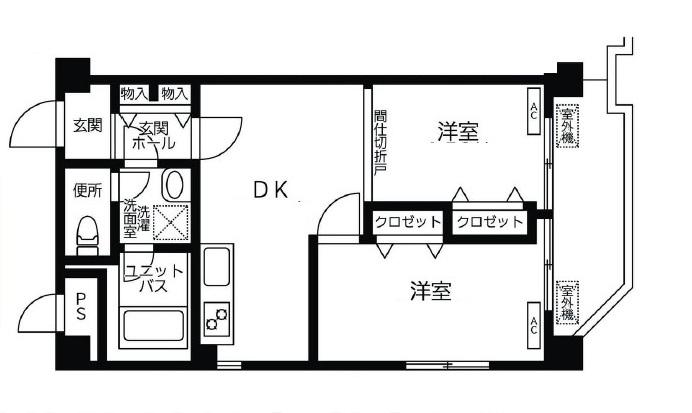 馬込サニーハイツ(2DK/4階)の間取り写真