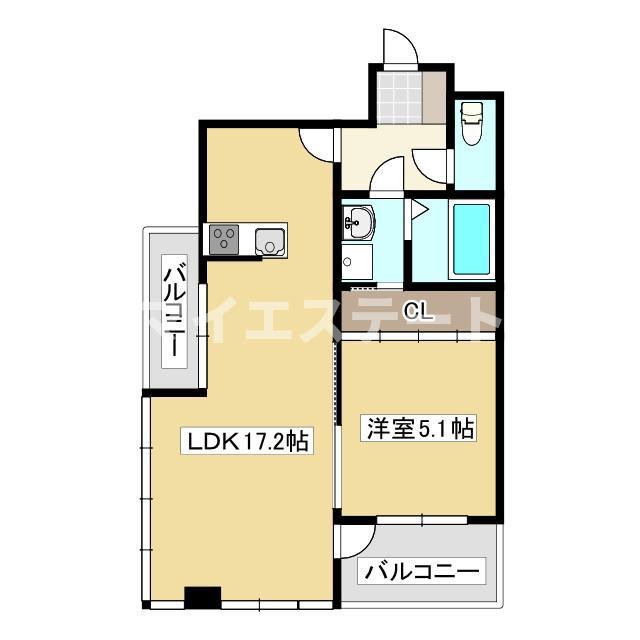アレンタワー新八代(1LDK/8階)の間取り写真