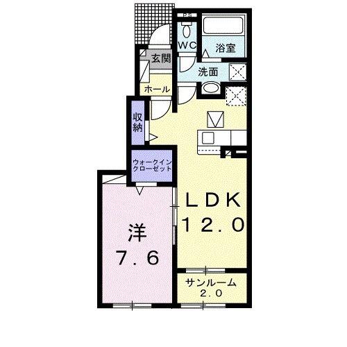 キャトルセゾン・ルル II(1LDK/1階)の間取り写真