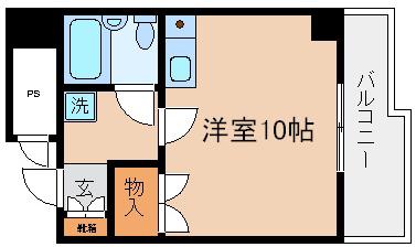 ヌーベルフルーブ(ワンルーム/6階)の間取り写真