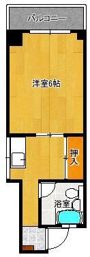 鷲頭コーポ(1K/3階)の間取り写真