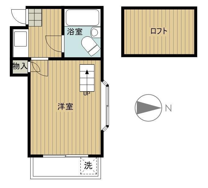 メゾンユートランド(1K/2階)の間取り写真
