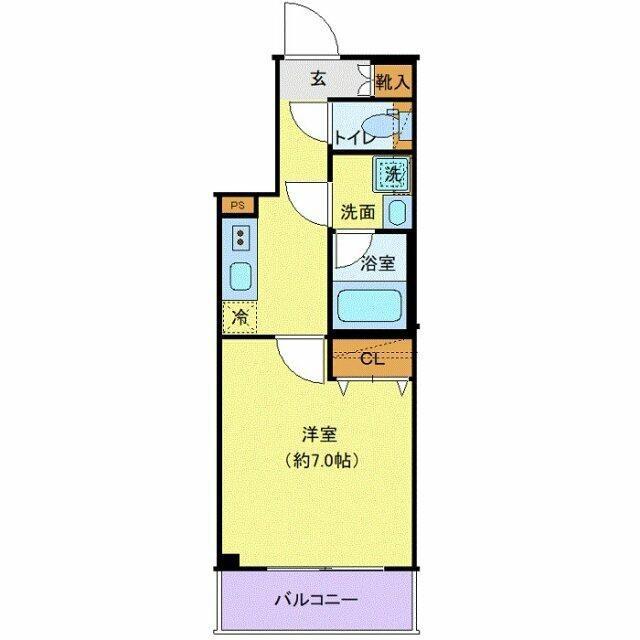 クレヴィスタ氷川台(1K/1階)の間取り写真
