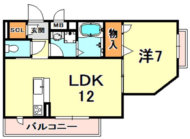 オーキッドヴィラ(1LDK/3階)の間取り写真