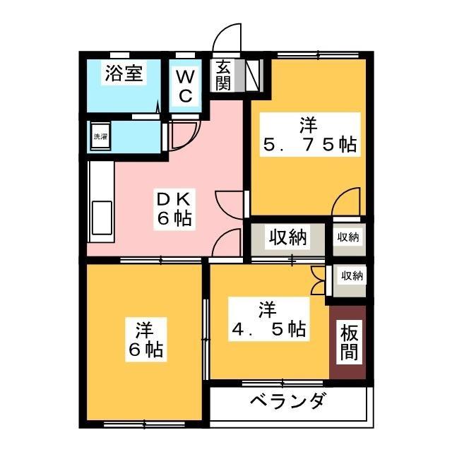 貫井コーポ(3DK/2階)の間取り写真
