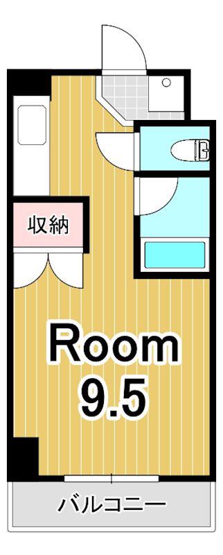 カルテットKOBORI B棟(1K/5階)の間取り写真