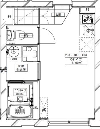 ミライズ滝野川レジデンス(ワンルーム/3階)の間取り写真