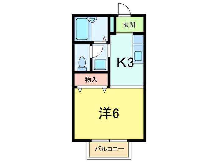 ハイツ芦屋川西(1K/1階)の間取り写真