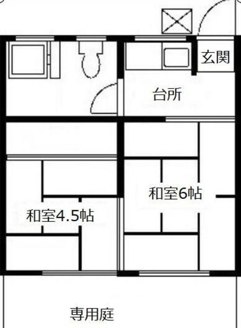 和行荘(2K/1階)の間取り写真