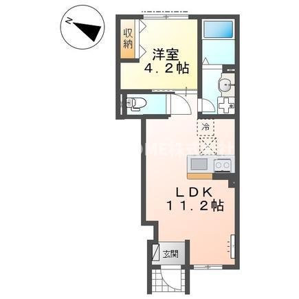 ベルード篠山口(1LDK/1階)の間取り写真