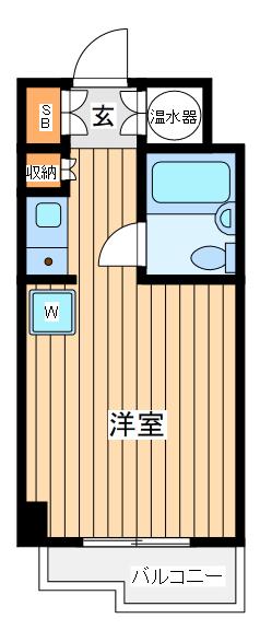 藤和横浜西口ハイタウン(ワンルーム/10階)の間取り写真