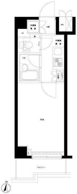 ルーブル住吉(1K/8階)の間取り写真