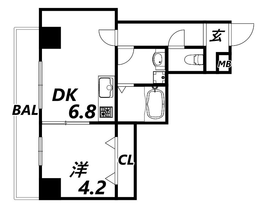 MAISON PREMIER VII(1DK/8階)の間取り写真