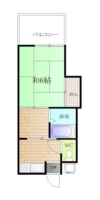 コーポ高木A棟(2K/2階)の間取り写真