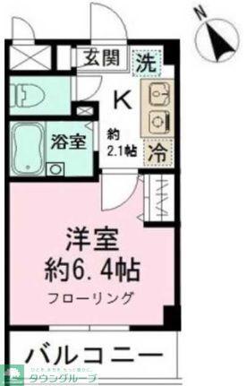 ミリアビタNO5(1K/2階)の間取り写真