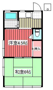 山形マンション(2K/2階)の間取り写真