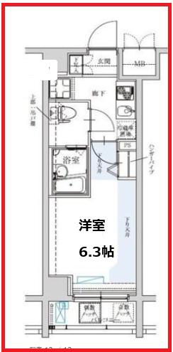 ワイズルリオン東京墨田(1K/4階)の間取り写真