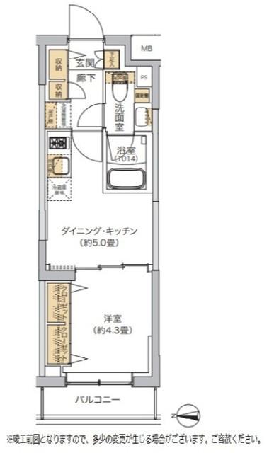 リビオメゾン湯島(1DK/3階)の間取り写真