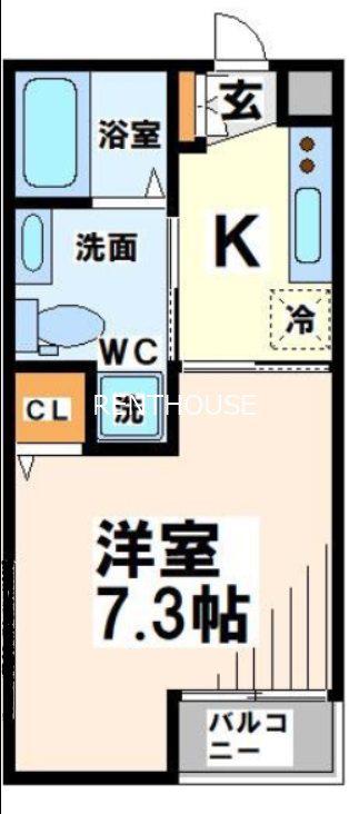 FELICE聖蹟(1K/1階)の間取り写真