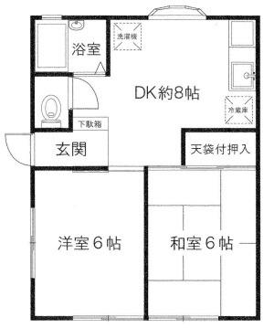 サンパーク芝(2DK/1階)の間取り写真
