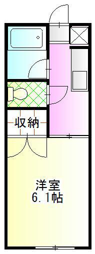 サンパレスII(1K/2階)の間取り写真
