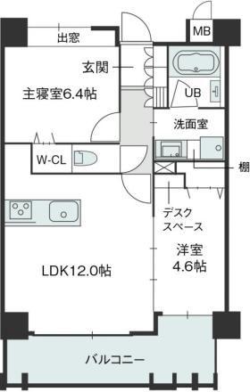 ラフィーネ鳥飼(2LDK/2階)の間取り写真