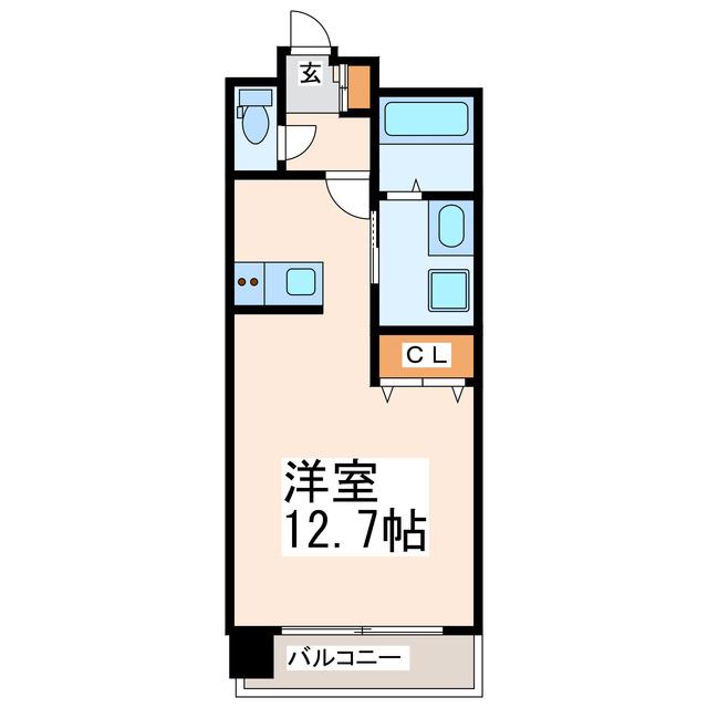 クロノス42新町V(ワンルーム/9階)の間取り写真