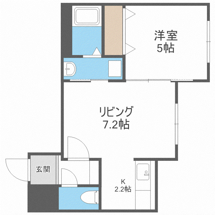STELLA FISSA SHINSAPPORO(1LDK/3階)の間取り写真
