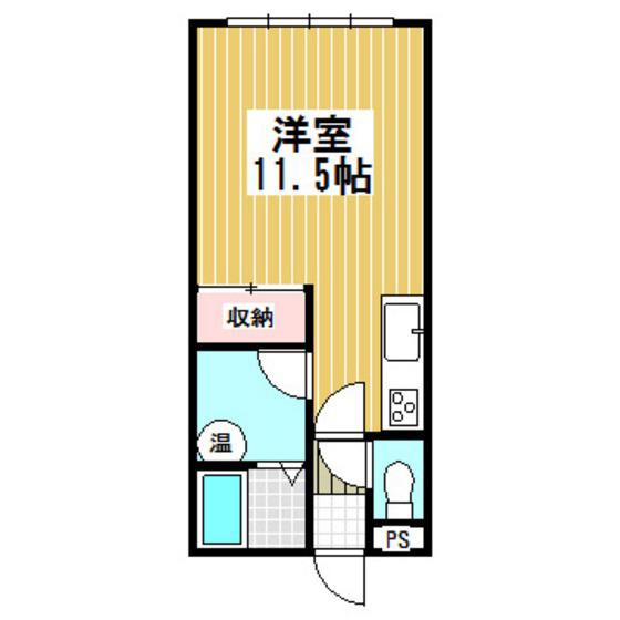 住まいる美園(ワンルーム/2階)の間取り写真