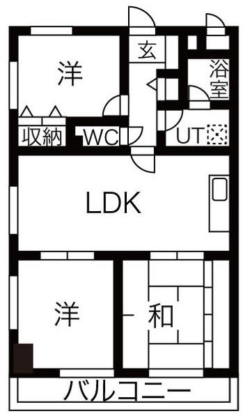 ユニーブル原央(3LDK/13階)の間取り写真